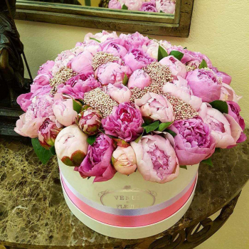 Пионы в коробке от 19 шт. Пионы в коробке от 19 шт.