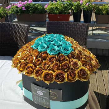 Бирюзово-золотые с сердцем от 51 шт.