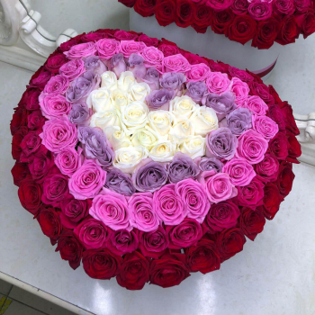 101 радуга из роз - сердце 101 радуга из роз - сердце