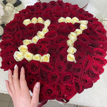 101 красная роза с датой 101 красная роза с датой