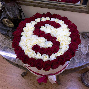 101 белая роза с буквой 101 белая роза с буквой