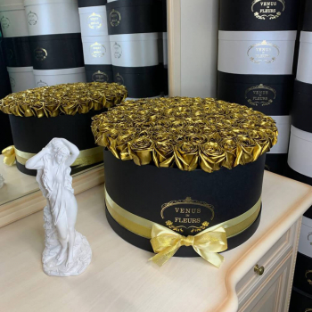 101 золотая роза в коробке 101 золотая роза в коробке