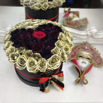 51 золотая роза с черным сердцем 51 золотая роза с черным сердцем