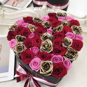 51 красно-розовый микс в коробке