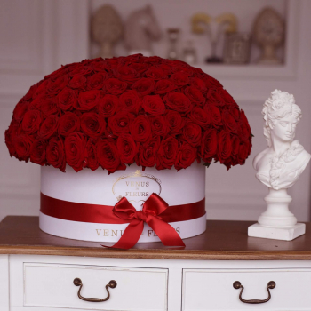 201 красная роза в коробке
