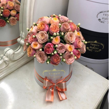 51 кофейная роза в коробке