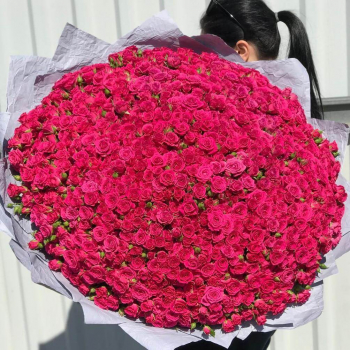 501 кустовая роза в букете - 80 см.