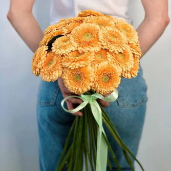 29 оранжевых гербер в букете