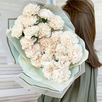 19 белых гвоздик в букете 19 белых гвоздик в букете