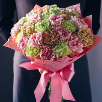 41 розово-зеленый микс из гвоздик 41 розово-зеленый микс из гвоздик