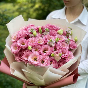 19 розовых эустом в букете 19 розовых эустом в букете