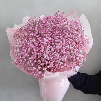 25 розовых гипсофил в букете