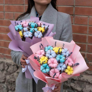 Разноцветный хлопок с лавандой - 19 шт. Разноцветный хлопок с лавандой - 19 шт.