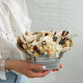 Мини букетик в кашпо - 35 шт.