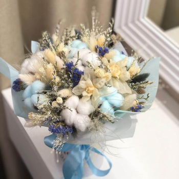 Хлопок со статицей в букете - 29 шт.