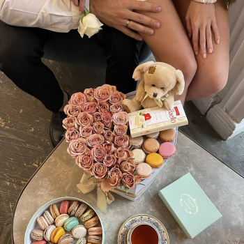 Кофейные розы с мишкой Кофейные розы с мишкой