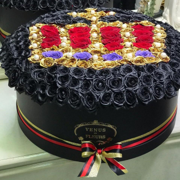 Черные розы "Её величество" -  231 шт.