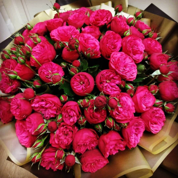 41 красная пионовидная роза в букете 41 красная пионовидная роза в букете