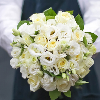 Букет невесты из эустом и роз - 23 шт. Букет невесты из эустом и роз - 23 шт.
