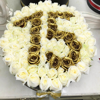 81 белая роза с датой