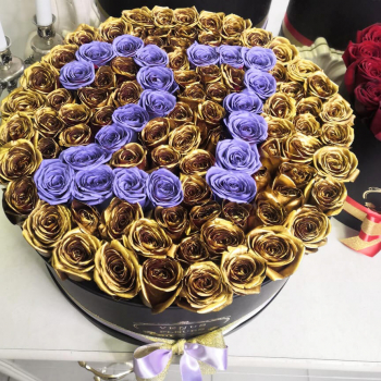 81 золотая роза с датой