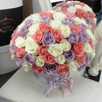 81 разноцветная роза - шар