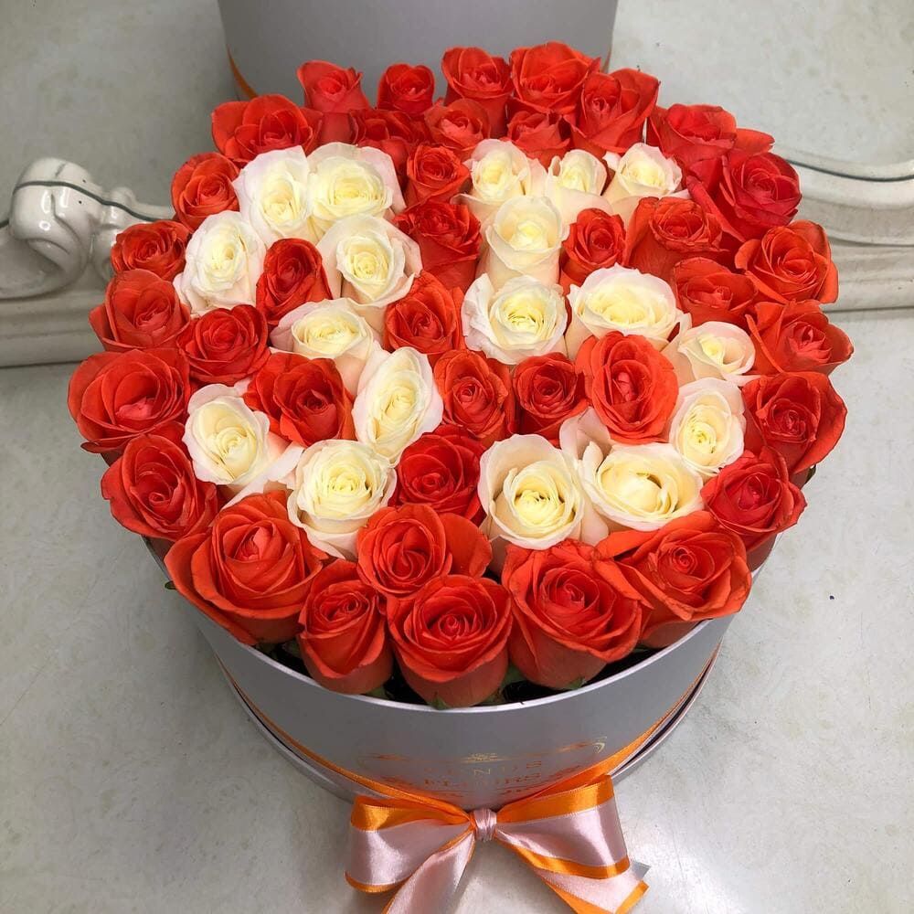 Коралловые розы с датой - 55 шт.