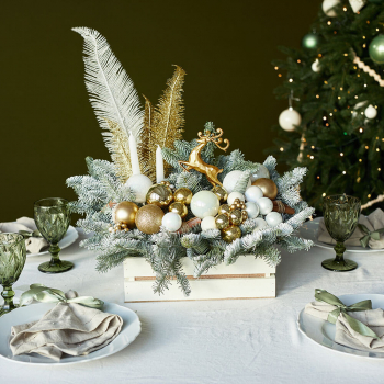 Новогодний букет в кашпо - 31 шт. Новогодний букет в кашпо - 31 шт.