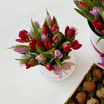 29 тюльпанов в коробке 29 тюльпанов в коробке