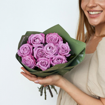 Букет фиолетовых роз - 11 шт.