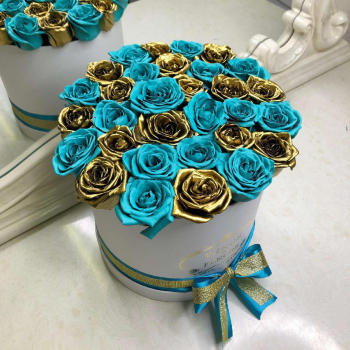 Бирюзово-золотые в коробке - 25 шт.