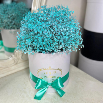 Бирюзовые гипсофилы в коробке - 9 шт.