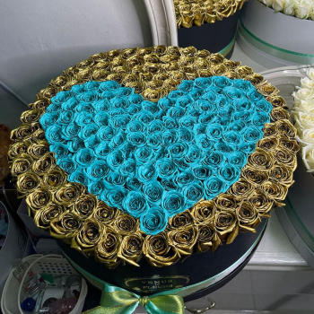 201 золотая роза с сердцем