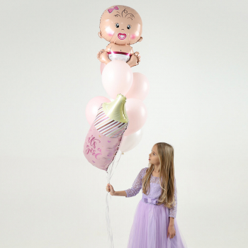 Шары на рождение девочки - 11 шт.