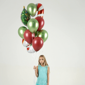 Облако новогодних шаров - 11 шт.