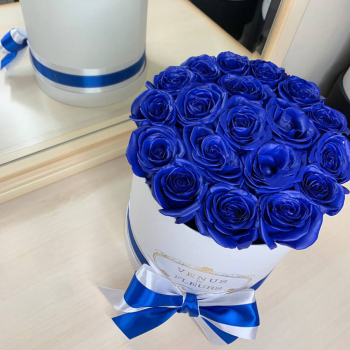 15 синих роз в коробке 15 синих роз в коробке